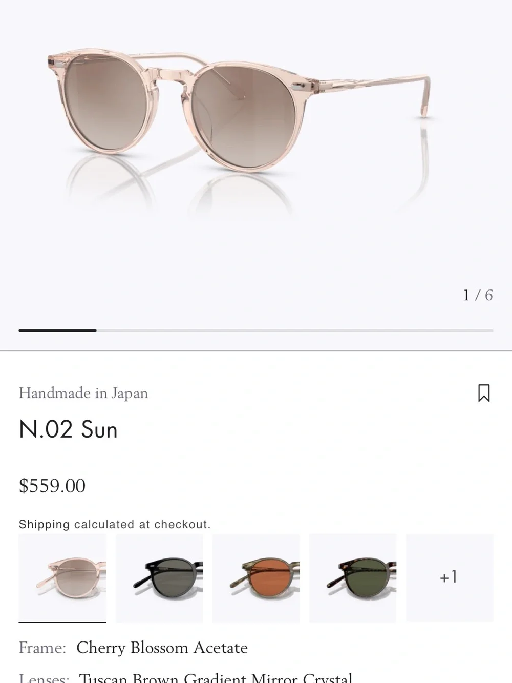 Oliver Peoples N.02 Sun Sunglasses - Cherry Blossom